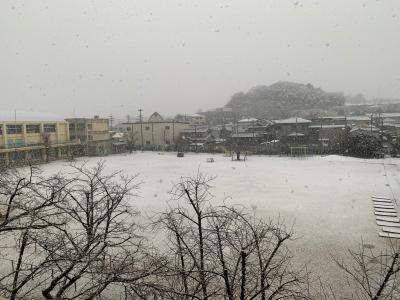 校舎3階からの雪景色