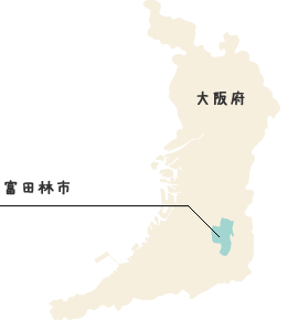 富田林市の地図