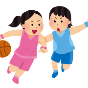 女子バスケットボール部のイラスト