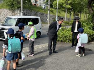 あいさつ運動視察状況