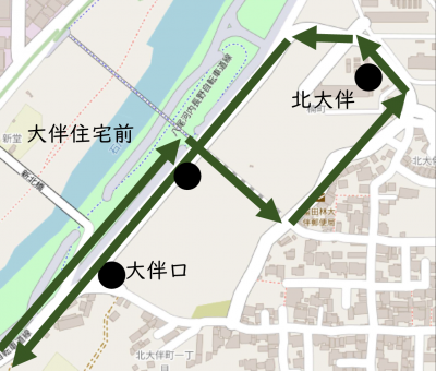 北大伴線の運行ルート変更