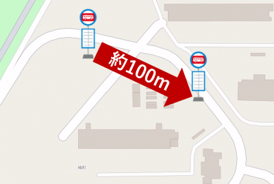 北大伴バス停留所位置図