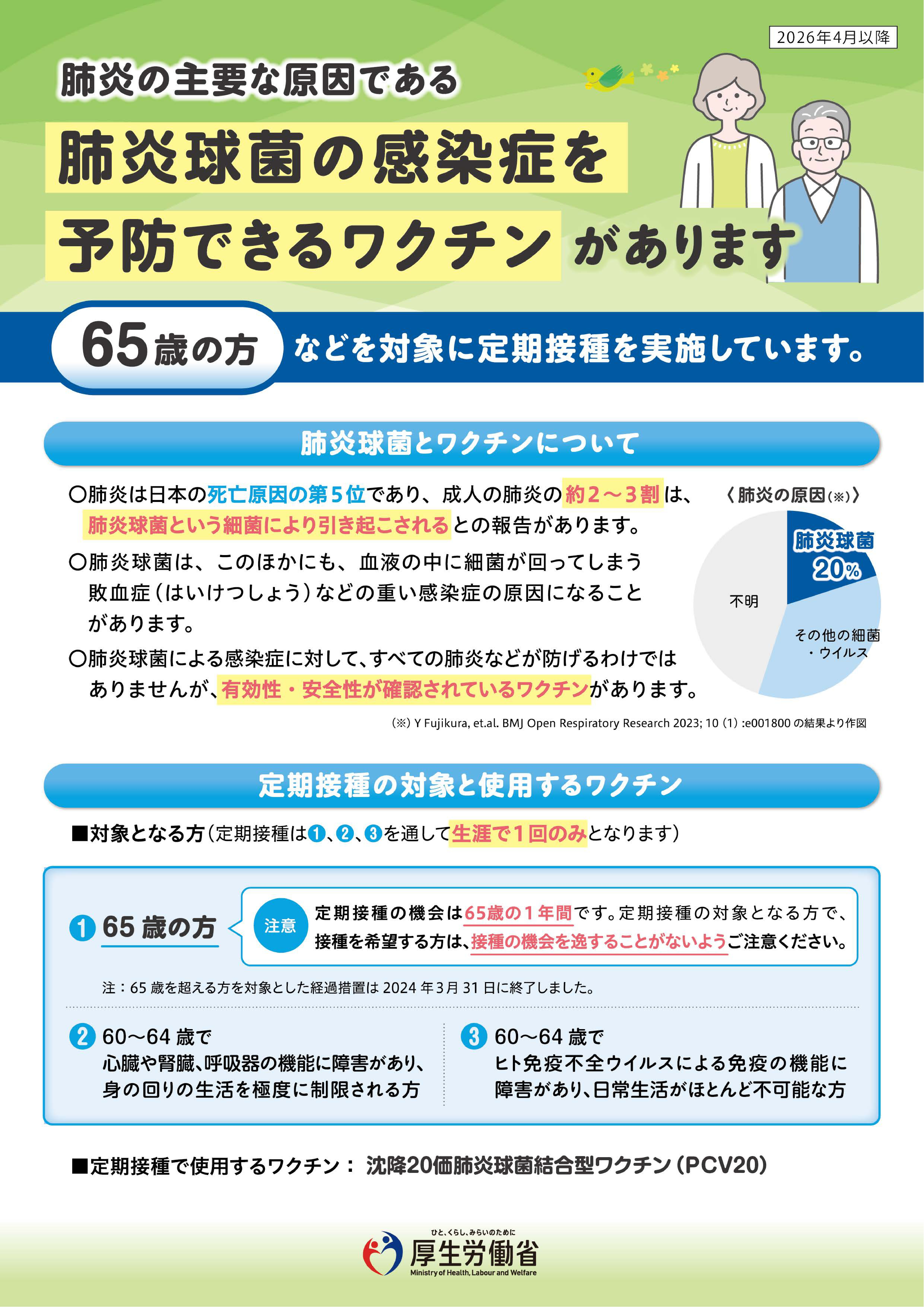 高齢者肺炎球菌ワクチンリーフレット