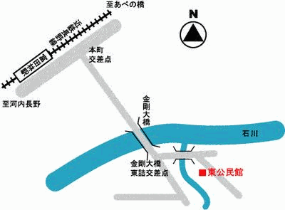 東公民館の周辺地図の画像