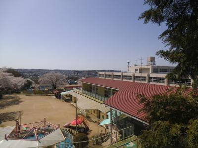 4伏山神社から見る幼稚園