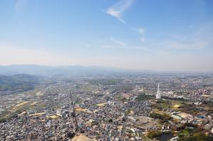 市の空撮の画像