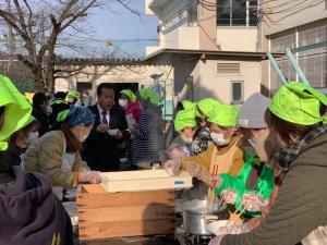 彼方小学校区餅つき大会2