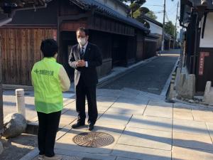 富田林小学校区登校視察