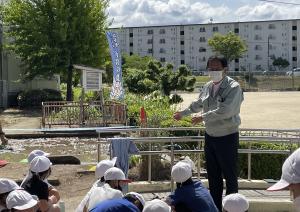 寺池台小学校復興米田植え