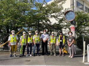 寺池台小学校区登校視察