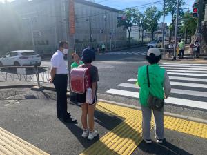 高辺台小学校区登校視察