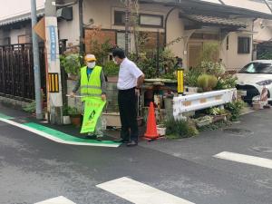 新堂小学校区登校視察