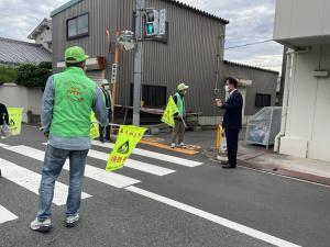 錦郡小学校登校視察