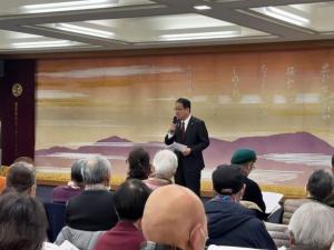 社会福祉協議会文化祭で挨拶をする様子